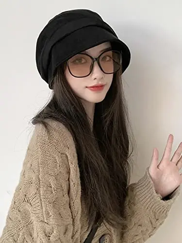 Nanwansu Women Visor Beret Cap Newsboy Hat Lady Baker Hat Cotton Sun Hat - 4