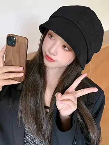 Nanwansu Women Visor Beret Cap Newsboy Hat Lady Baker Hat Cotton Sun Hat - 5