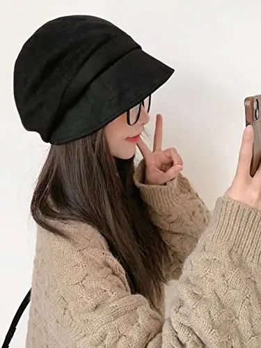 Nanwansu Women Visor Beret Cap Newsboy Hat Lady Baker Hat Cotton Sun Hat - 3