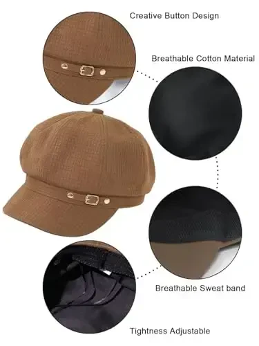 Nanwansu Women Beret Newsboy Hats Classic Autumn Spring Winter Cap - 5