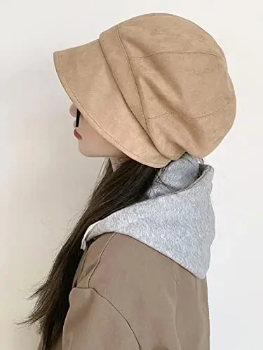 Nanwansu Women Visor Beret Cap Newsboy Hat Lady Baker Hat Cotton Sun Hat - 3