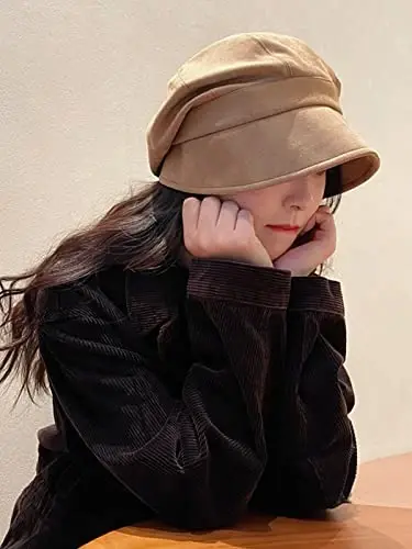 Nanwansu Women Visor Beret Cap Newsboy Hat Lady Baker Hat Cotton Sun Hat - 4