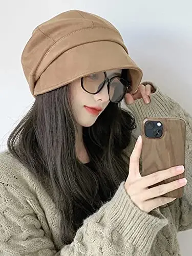 Nanwansu Women Visor Beret Cap Newsboy Hat Lady Baker Hat Cotton Sun Hat - 7