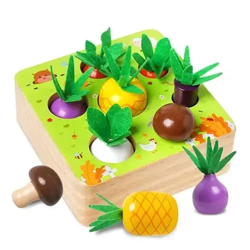 NAODONGLI Wooden Montessori Learning Toys for 3+ Years Kids - Toddler Learning Toys with Shape Color Sorting Stacking Toys Wooden Puzzles Easter Basket Stuffers Gift for Toddler Boys Girls - NAODONGLI