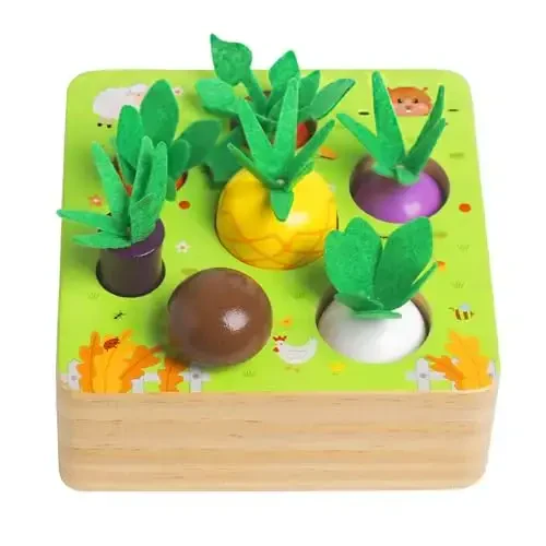 NAODONGLI Wooden Montessori Learning Toys for 3+ Years Kids - Toddler Learning Toys with Shape Color Sorting Stacking Toys Wooden Puzzles Easter Basket Stuffers Gift for Toddler Boys Girls - 2