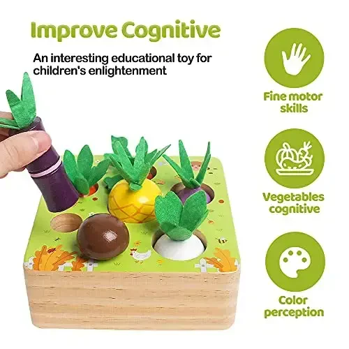 NAODONGLI Wooden Montessori Learning Toys for 3+ Years Kids - Toddler Learning Toys with Shape Color Sorting Stacking Toys Wooden Puzzles Easter Basket Stuffers Gift for Toddler Boys Girls - 4