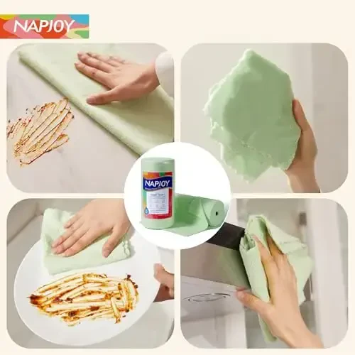 Napjoy Microfiber Tozalash Mato Rulosi, Oson Yirtiladigan Qayta Ishlatiladigan Qog'oz Sochiqlar, Oshxona, Uy xo'jaligi, Oyna, Mashina, Bog', Hammom uchun 75 Paket Ultra Yumshoq Mikro Fiber Idish Matolari, 11.8
