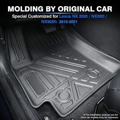 Напольные коврики KUST для 2015-2021 Lexus NX NX300 /NX300h /NX 200t, всепогодные передние и задние 2 ряда TPE резиновые коврики для NX с высоким краем - 4