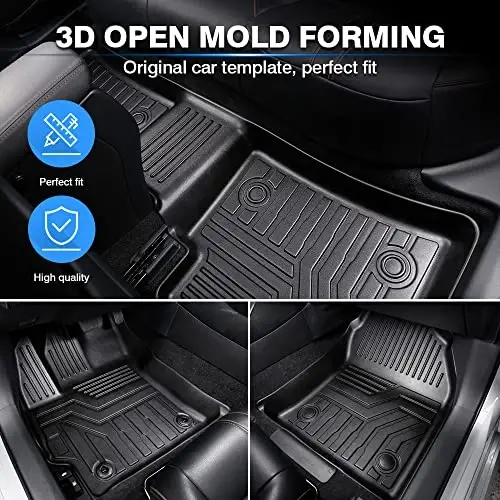 Напольные коврики KUST для 2020-2025 2026 Toyota Corolla (Не для Corolla Cross) Всепогодный TPE Резиновый Коврик Custom Fit 2 Ряда 3D Передние Задние Черные 3ШТ - 4