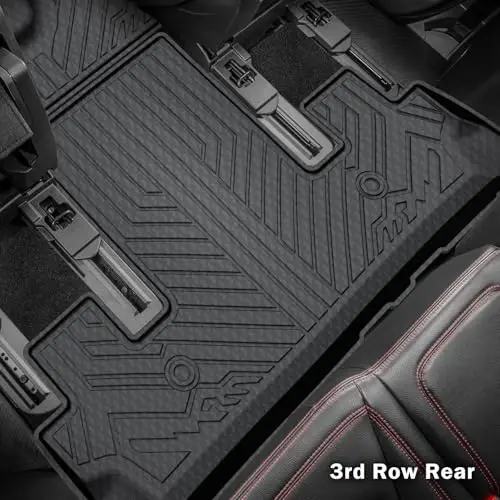 Напольные коврики KUST для Ford Expedition 2018-2024 (только 7 мест, не для MAX), всепогодные автомобильные коврики на 3 ряда, ТЭП, высокие бортики - 5