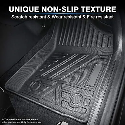 Напольные коврики KUST для Mitsubishi Outlander 2011-2021 (не для Sport и PHEV), всепогодные коврики для Outlander, резиновые, передние и задние, 2 ряда, высокий борт - 3