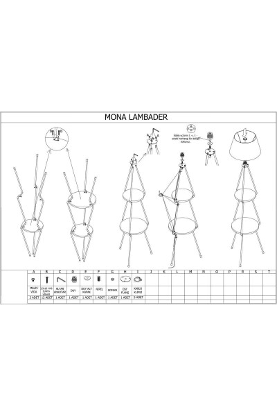 Напольный светильник Mona с полкой - 6