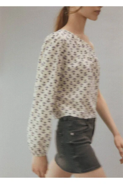 Naqshlangan assimetrik bluzka - 5