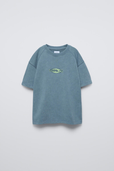 NAQSHLI ACID WASH T-SHIRT - Ochig' ko'k - 3