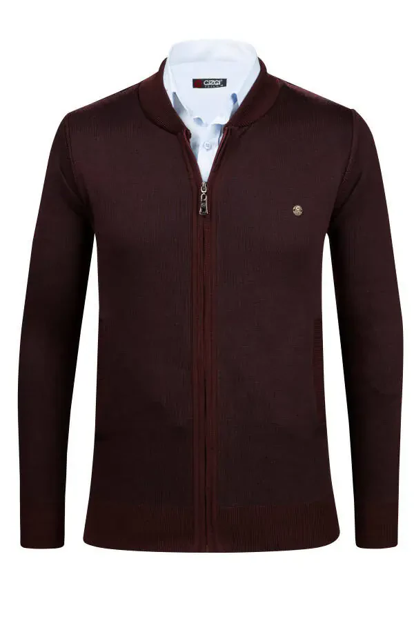 Naqshli, fermuarlı cho'ntakli, po'lat to'qima erkak triko ko'ylagi. Qo'l va bel elastikli. - 1