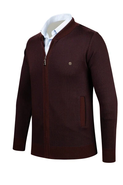 Naqshli, fermuarlı cho'ntakli, po'lat to'qima erkak triko ko'ylagi. Qo'l va bel elastikli. - 3