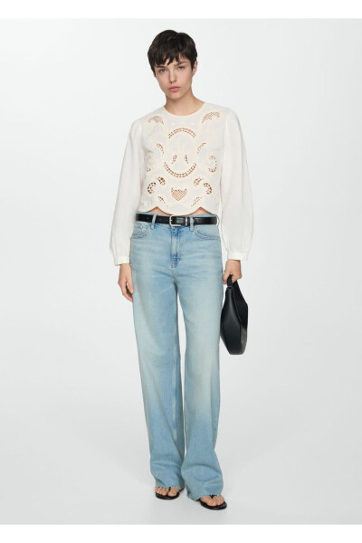 Naqshli keng qoʻlli bluza - MANGO WOMAN (1)
