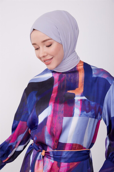 Naqshli ko'ylak 23k9714 binafshay va yashil - 1