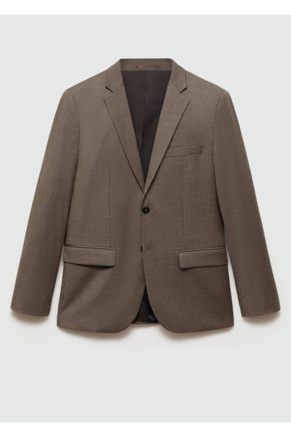 Naqshli Mo'ylovdan Süper Slim Fit Blazer Ko'ylagi - 3