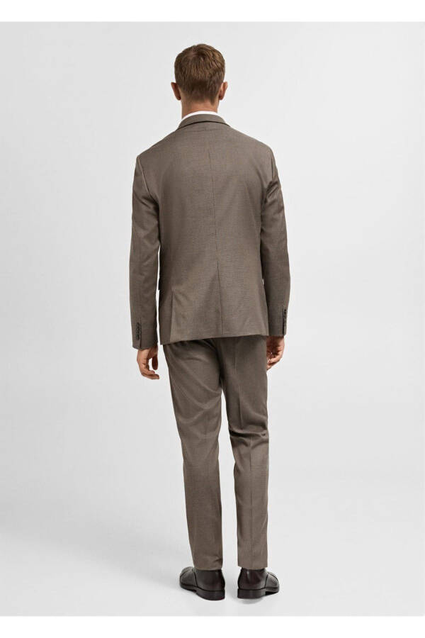 Naqshli Mo'ylovdan Süper Slim Fit Blazer Ko'ylagi - 4