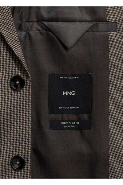 Naqshli Mo'ylovdan Süper Slim Fit Blazer Ko'ylagi - 8