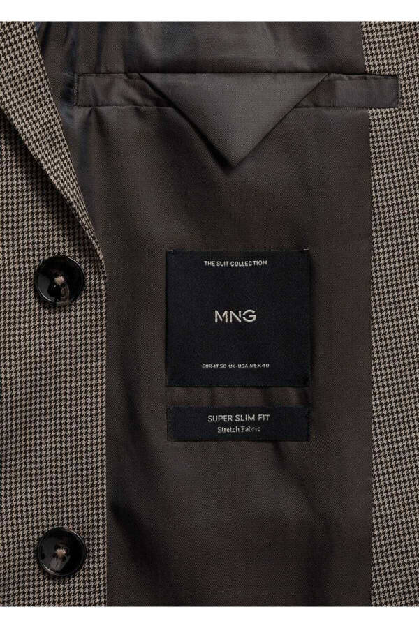 Naqshli Mo'ylovdan Süper Slim Fit Blazer Ko'ylagi - 8