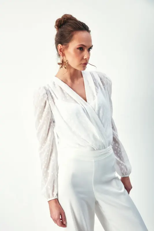 Naqshli o'ralgan bodi-bluz - EKRU-EKRU - 2