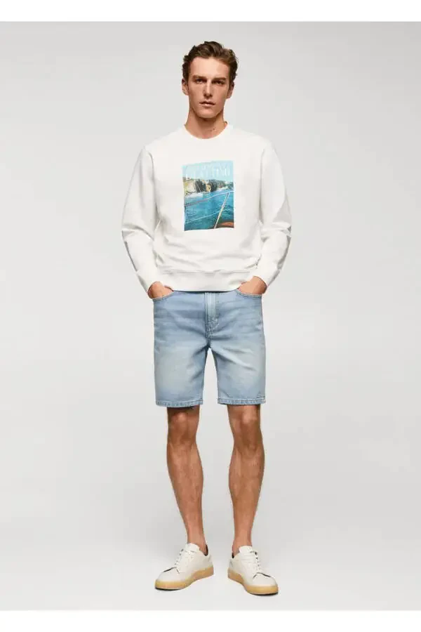 Naqshli paxta mato sweatshirt - 2