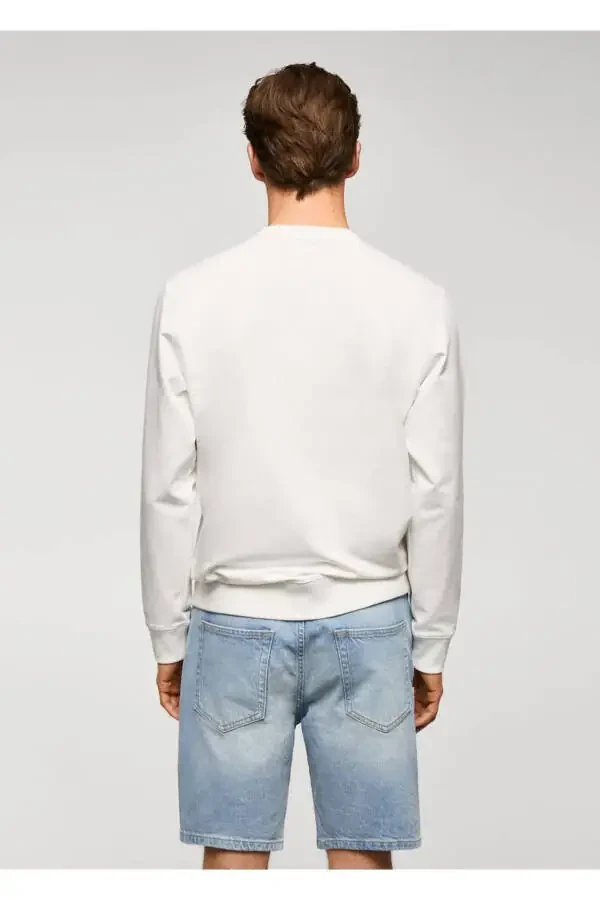 Naqshli paxta mato sweatshirt - 4