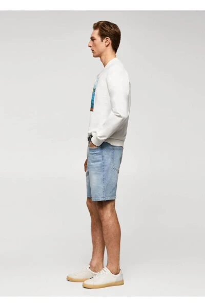 Naqshli paxta mato sweatshirt - 7