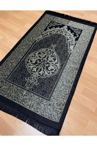 Naqshli popukli sovg'alik bochqalik tafta qora joynamoz - qora - 3