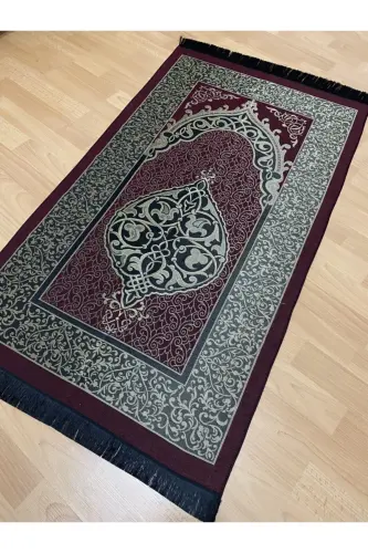 Naqshli popukli sovg'alik bo'lakli tafta bordo sajda - bordo - 3