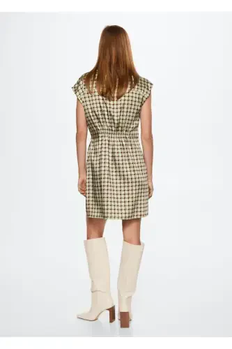 Naqshli Retro Koʻylak - Yashil - 4