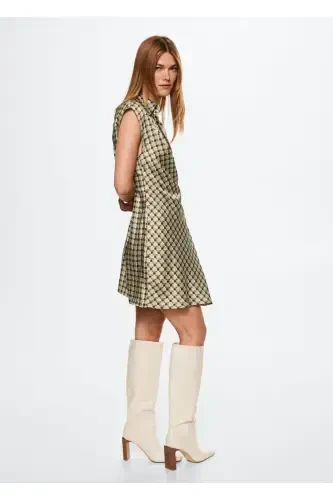 Naqshli Retro Koʻylak - Yashil - 7