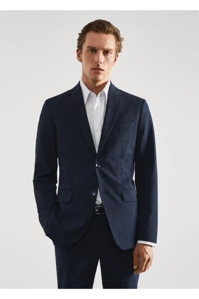 Naqshli tor naqshli blazer koʻylagi - MANGO MAN