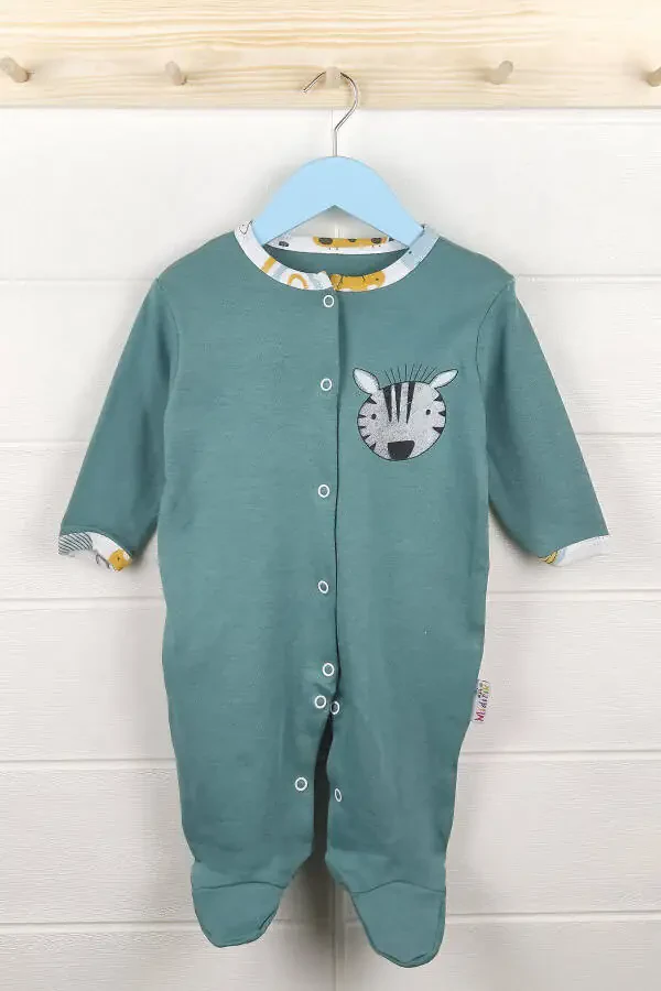 Naqshli Unisex 3 Talik Chaqaloq Kombinezon To'plami - 3