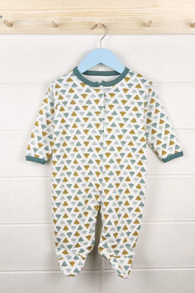 Naqshli Unisex 3 Talik Chaqaloq Kombinezon To'plami - KUZENLER BEBE (1)