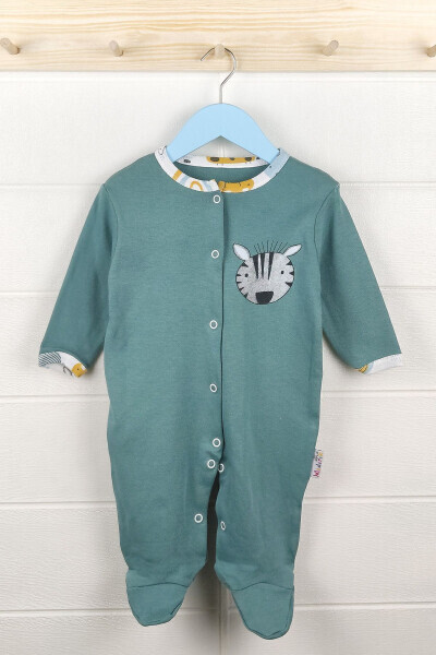 Naqshli Unisex 3 Talik Chaqaloq Kombinezon To'plami - 3