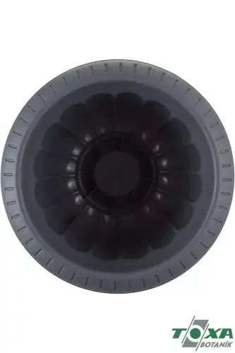 Narcissus 30cm Footed Pot Grey Plastic Flower Pot-Anthracite - 4