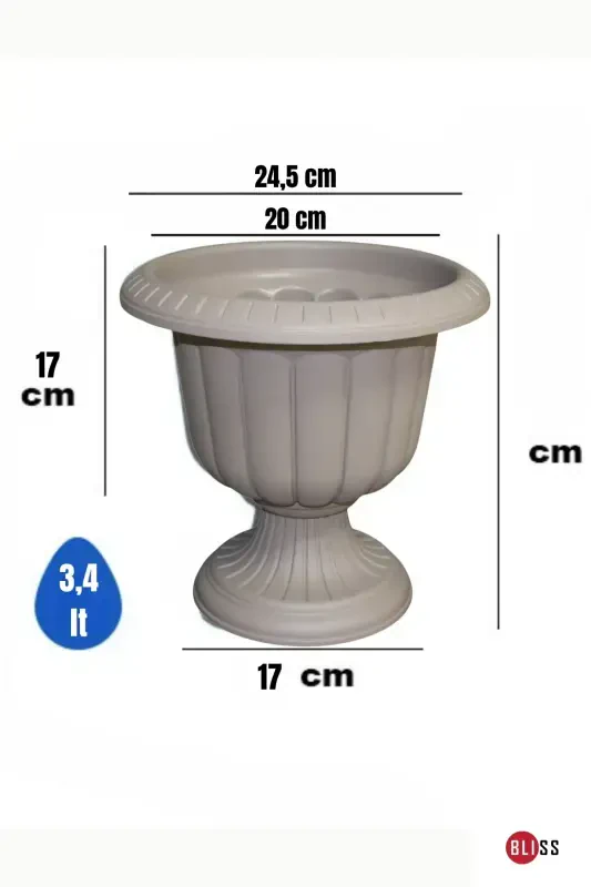 Narcissus Decorative Tile Colored Leg Pot - Plastic Flower Pot - 1