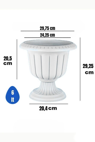 Narcissus Leg Pot Broken White Plastic Flower Pot - 2