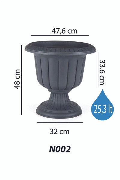 Narcissus Pot 25.3 Liters Grey - BIDÜNYA (1)