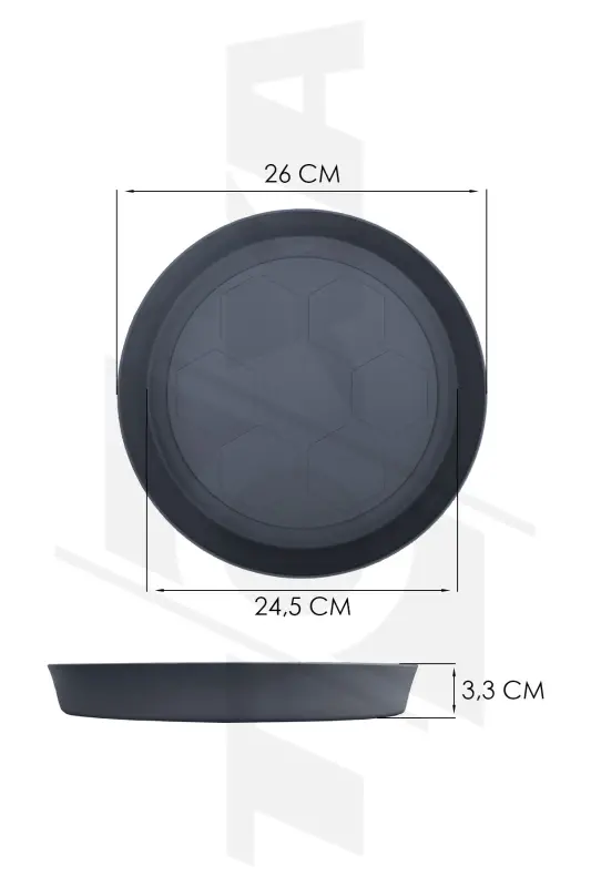 Nargis No0 Va No1 Saks Tovaği 26cm Tovaq Yalı Voha No6 Serinova Plastik Nargiz Saksısı Altlığı-ANTRASİT6 - 2
