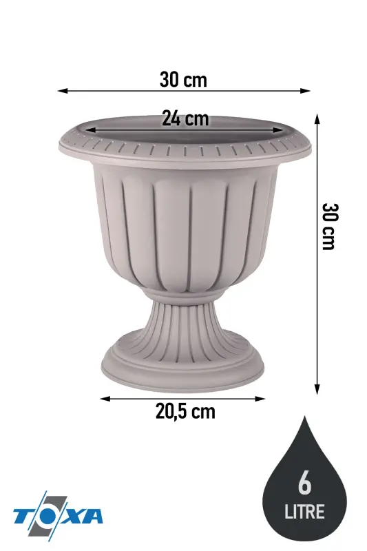 Nargiz 30cm Oyoqli Ko'za Mocha Plastik Gul Ko'zasi-Qahva - 2