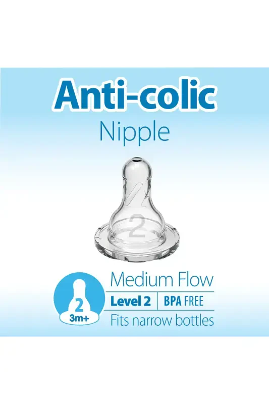 Narrow Mouth Stage 3 Twin Silicone Baby Bottle Nipple - 5