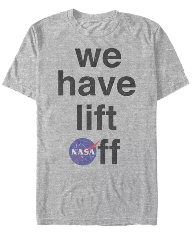 NASA Men's We Have Life Off Logo Short Sleeve T-Shirt - Athletic H - FIFTH SUN