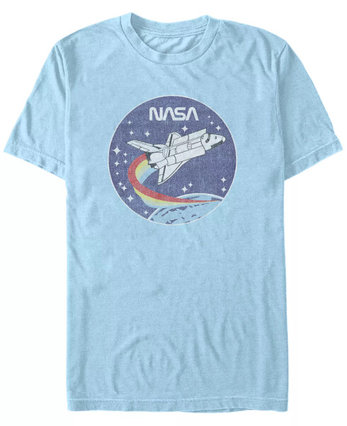 NASA Erkek Bulut Patlaması Logo Kısa Kollu Tişört Açık Mavi - 2