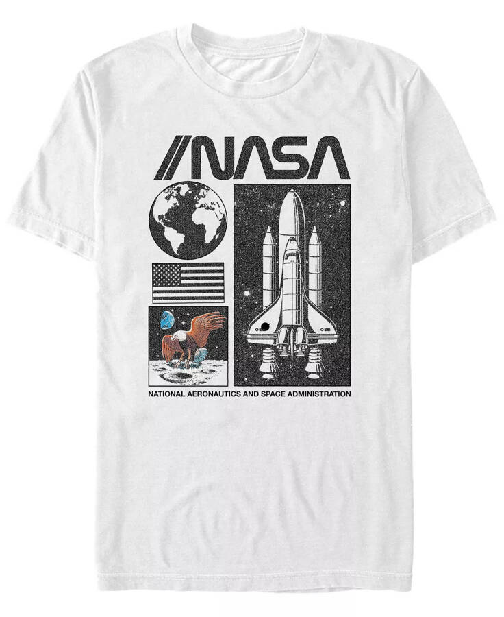 NASA Erkek Milli Havacılık ve Uzay Dairesi Kısa Kollu T-shirt Beyaz - 1