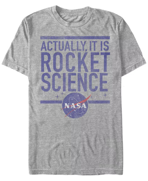 NASA Men's Actually It Is Rocket Science Short Sleeve T-Shirt Athletic H - 2