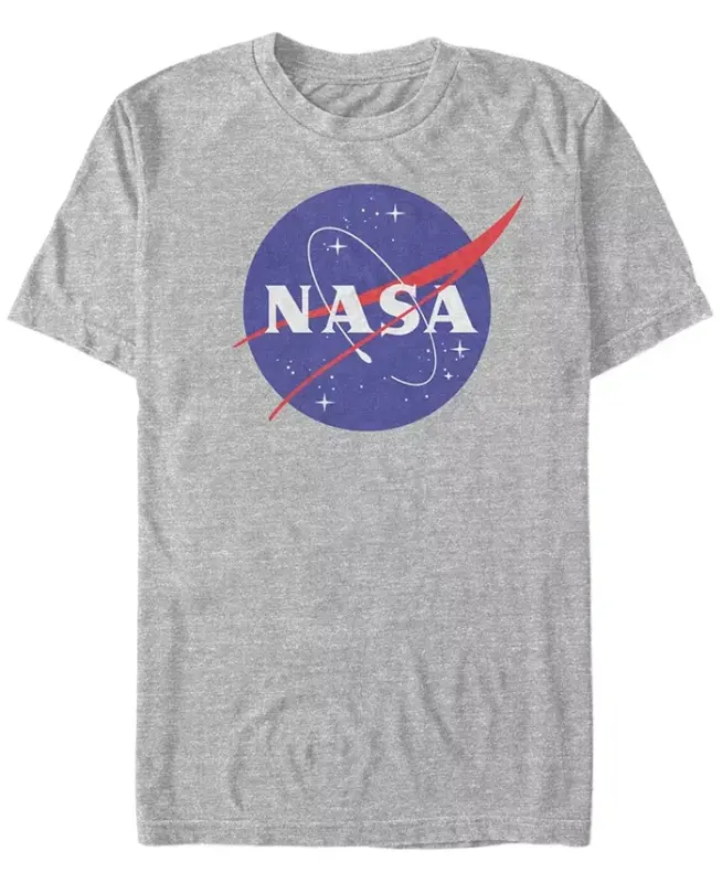 NASA Men's Classic Circle Logo Short Sleeve T- shirt-Heather Gr - 1